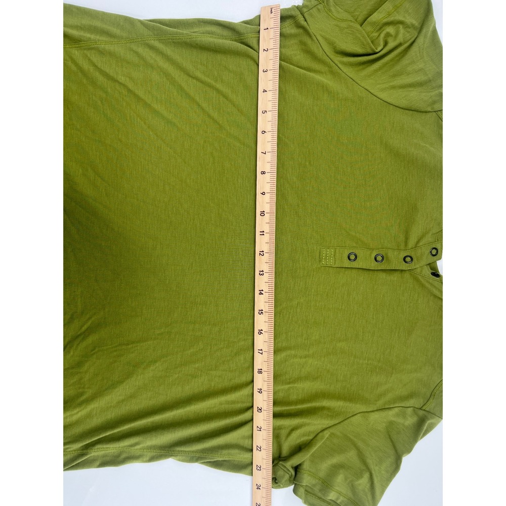 LL Bean Womens 2X Plus Olive Green Short Sleeve Polo Shirt 522335 Recycled Modal - Picture 4 of 6